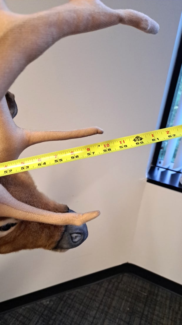Hansa Toy International Large Plush Reindeer Caribou Standing Deer With Antlers 64 In - 4