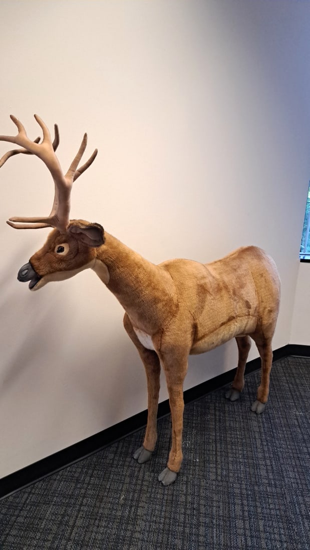 Hansa Toy International Large Plush Reindeer Caribou Standing Deer With Antlers 64 In - 6