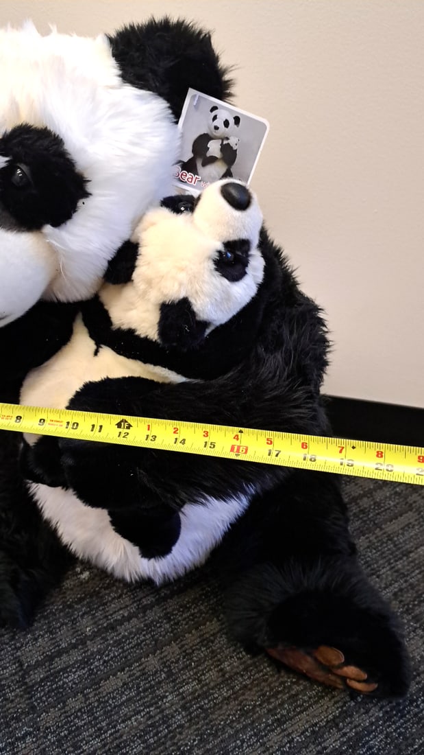 Costco Bear With Cub Panda Plush Stuffed Animal 32" Black White Itm 473514 - 5