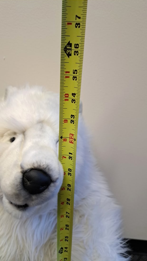 Large Hansa White Polar Bear Plush Stuffed Animal, Standing, Approx. 36 In - 2