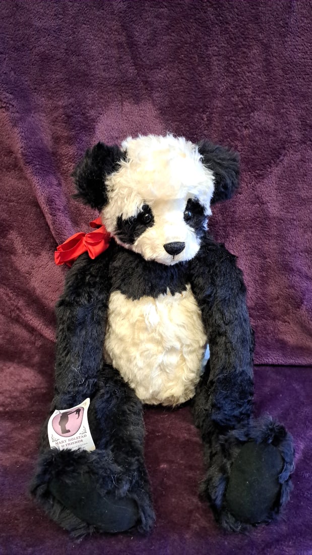 Mary Holstad & Friends Handmade Collectible Panda Bear Plush 16" Black White Red Bow: 11 x 16 x 7 1. 2 lb we have gained a lot of experience shipping dolls from our previous auction. We offer in-house shipping. The shipping price shown in the listing is the liveshipping service by