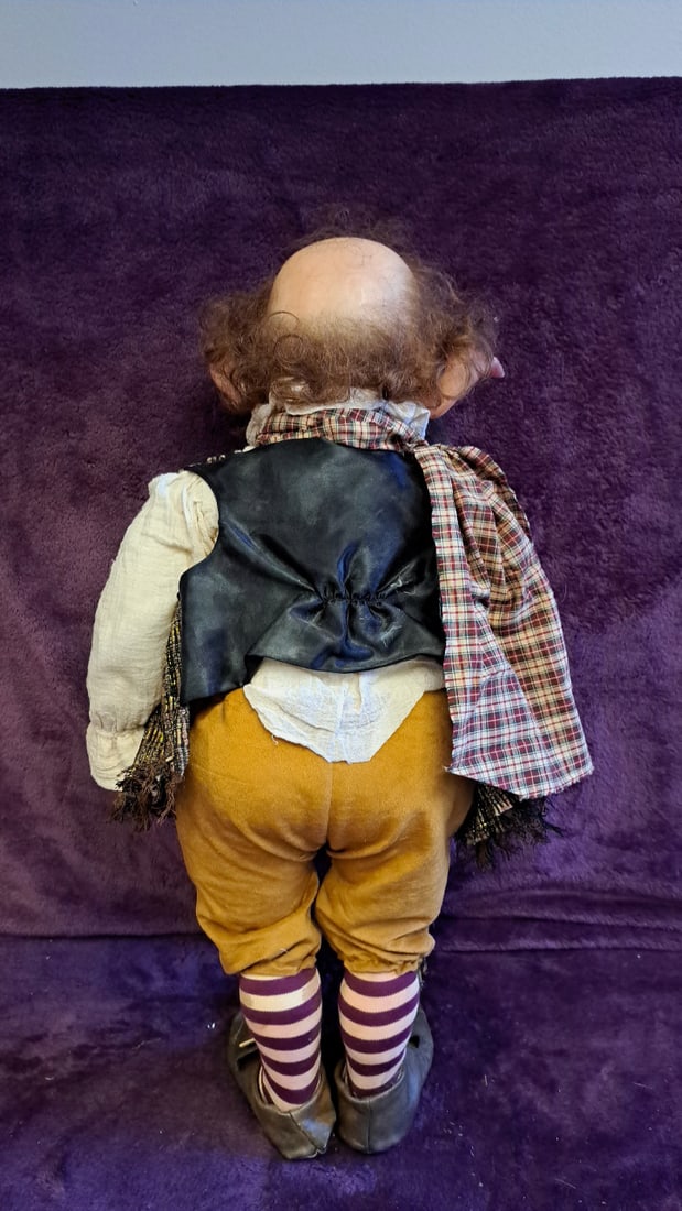 30 In Fantasy Troll Elf Doll With Glasses, Cane, Plaid Scarf & Buckle Shoes - 11
