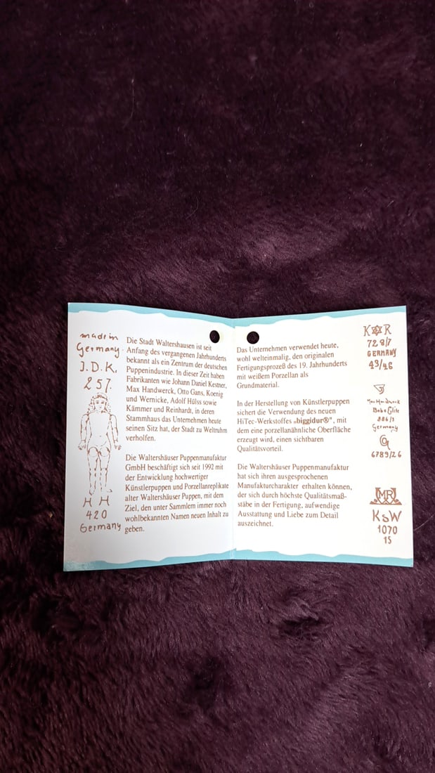 Waltershausen Puppenmanufaktur Doll 2709/3000 - 10