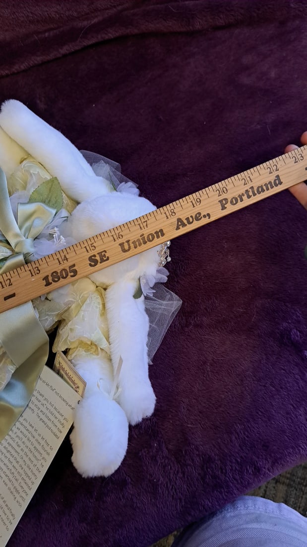 Bunnies By The Bay Spring/summer 1999 Plush Bunny Doll Wedding Dress Tiara Veil - 2