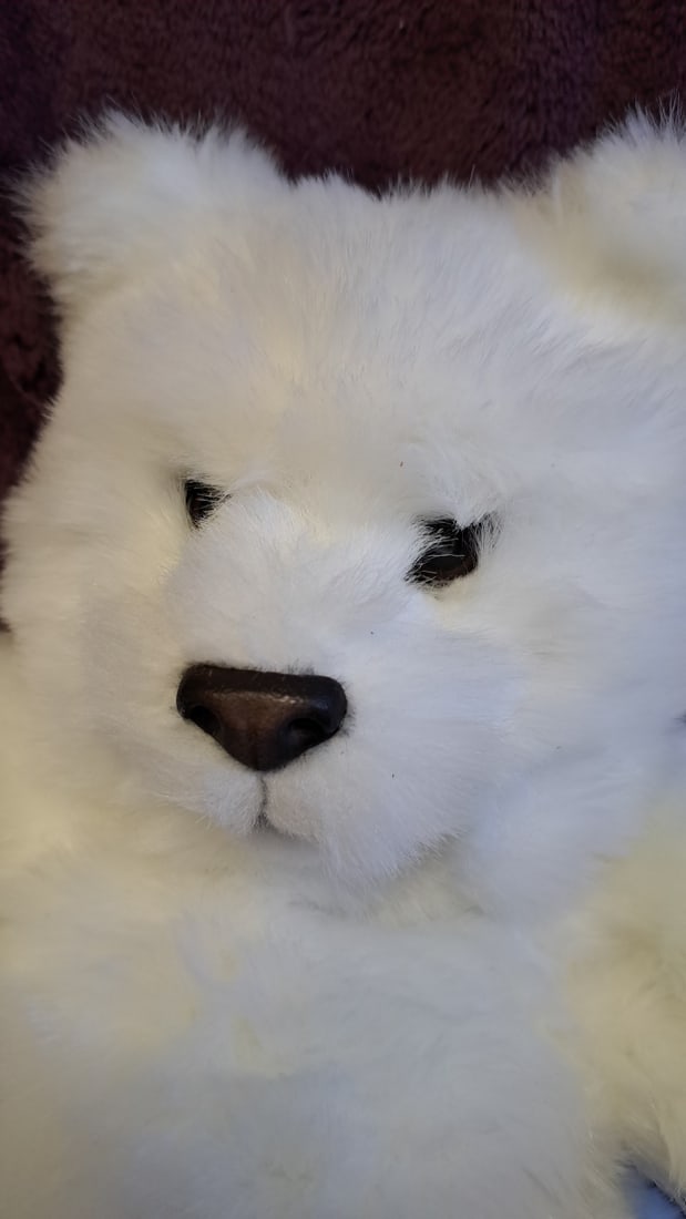 White Polar Bear Plush Stuffed Animal 16 In Faux Fur Paw Pads Claws - 4