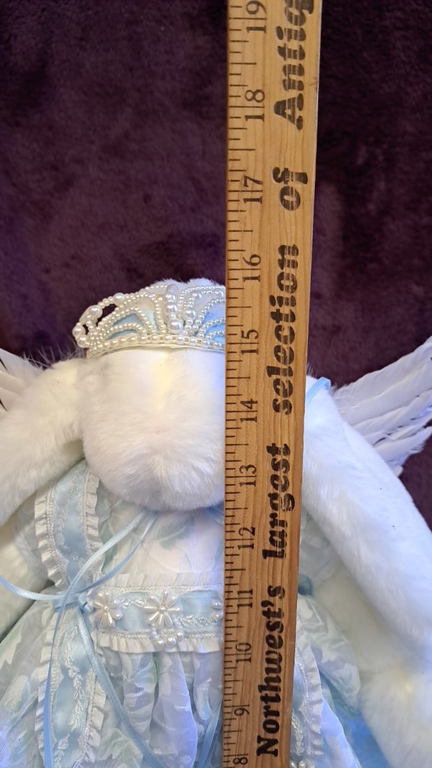Bunnies By The Bay Ltd Edition Fall/winter 1999 Angel Bunny Plush Doll Blue Dress 16" - 2