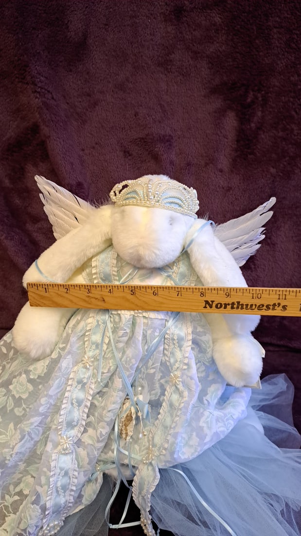 Bunnies By The Bay Ltd Edition Fall/winter 1999 Angel Bunny Plush Doll Blue Dress 16" - 3