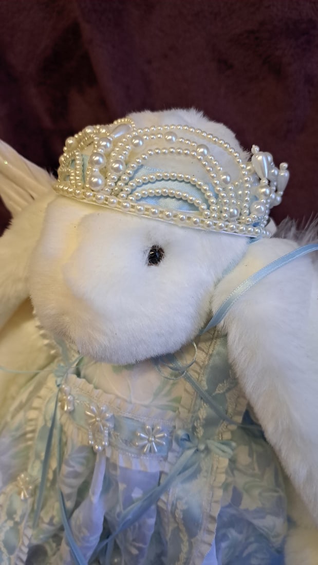 Bunnies By The Bay Ltd Edition Fall/winter 1999 Angel Bunny Plush Doll Blue Dress 16" - 5