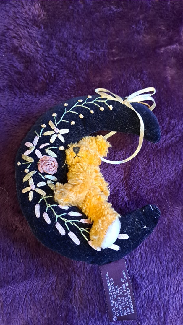 Plush Image Elis Teddy Bear Crescent Moon Floral Plush Hanging Ornament 5": 6x4x3 1 we have gained a lot of experience shipping dolls from our previous auction. We offer in-house shipping. The shipping price shown in the listing is the liveshipping service by