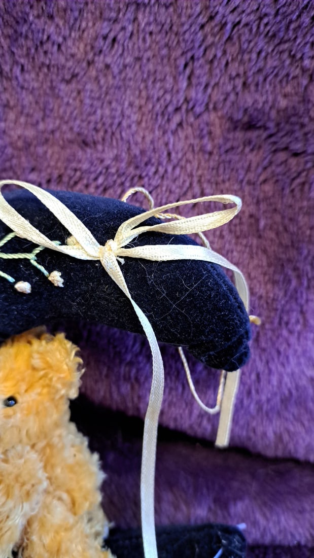 Plush Image Elis Teddy Bear Crescent Moon Floral Plush Hanging Ornament 5" - 8