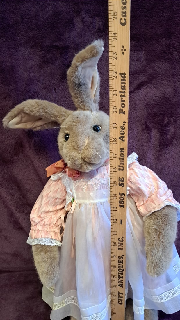 Beaver Valley Bylodie No. 18/50 1989 Plush Rabbit Doll Pink Dress 25" - 2