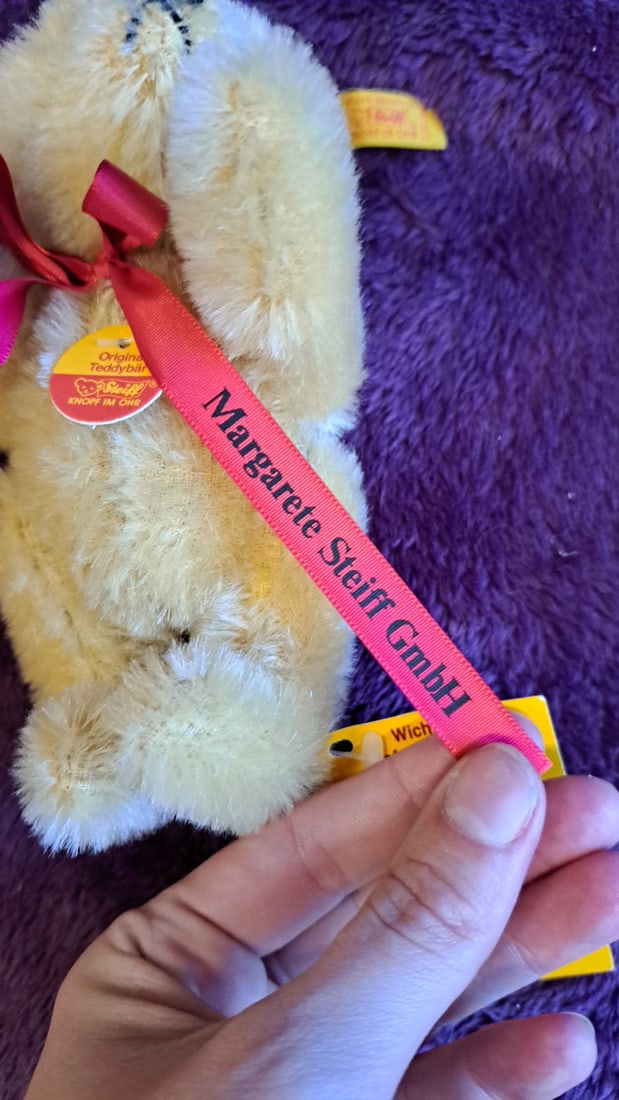 Steiff Original Teddybr Mohair Teddy Bear Travel Fest 1992 Red Ribbon 6 In - 6