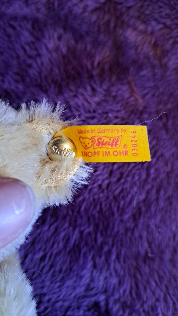 Steiff Original Teddybr Mohair Teddy Bear Travel Fest 1992 Red Ribbon 6 In - 8