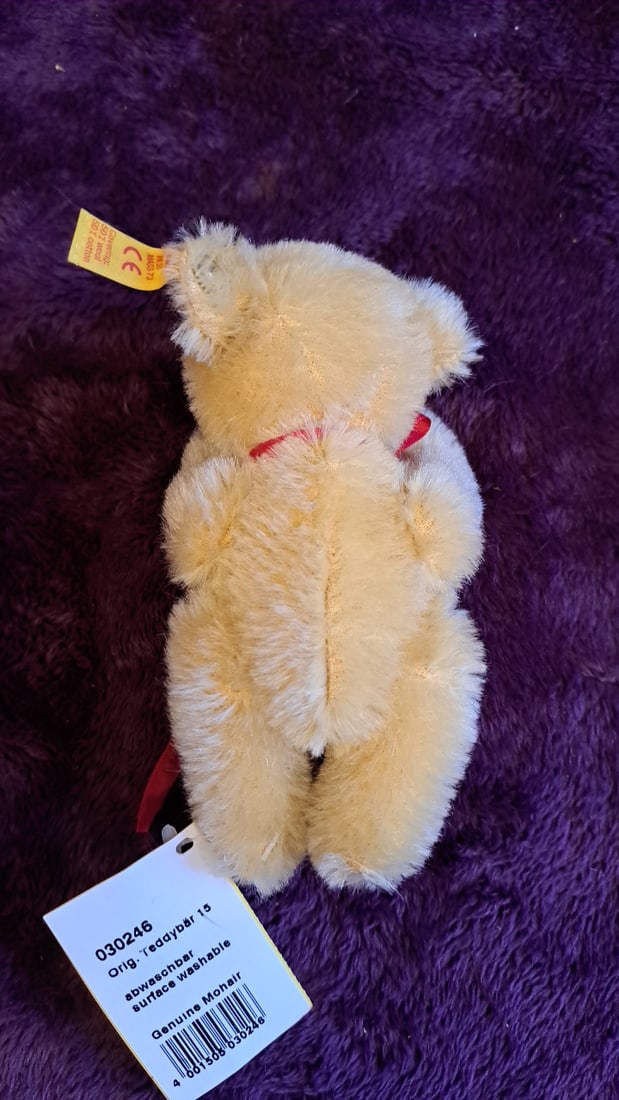 Steiff Original Teddybr Mohair Teddy Bear Travel Fest 1992 Red Ribbon 6 In - 9