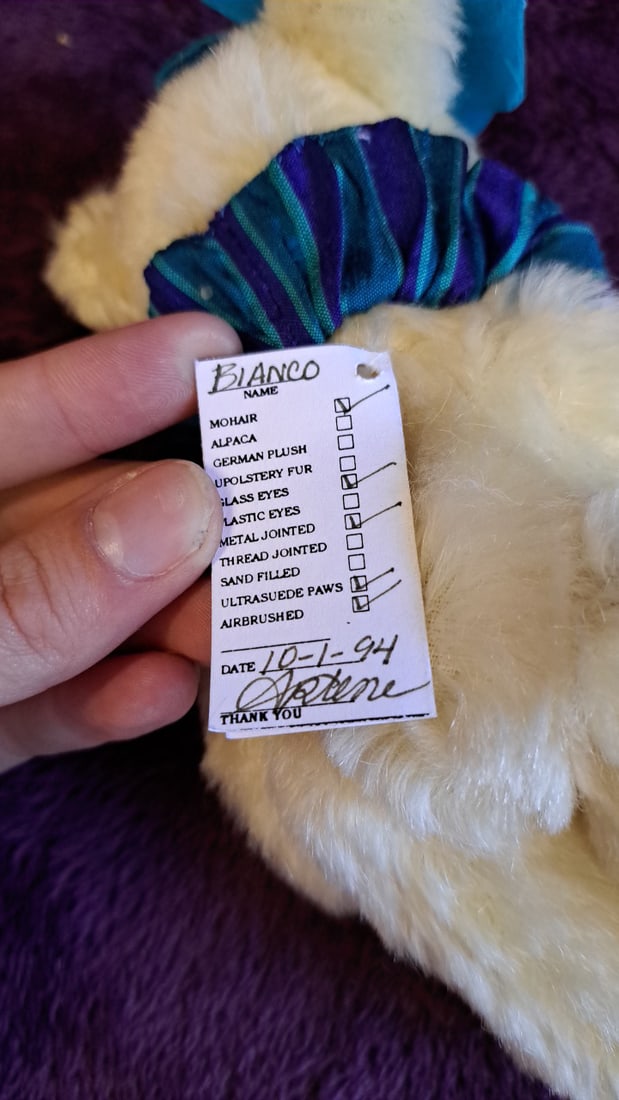Lexington Bear Cream Plush Teddy Bear Blue Bow Plaid Ruffle Collar 7 In - 6