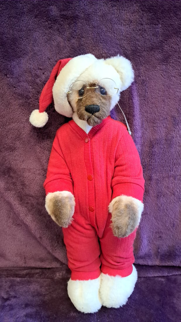 Teddy Bear Plush Santa Outfit Red Pajamas Hat Wire Glasses 23 In: 9 x 18. 5 x 6 1. 3 lb we have gained a lot of experience shipping dolls from our previous auction. We offer in-house shipping. The shipping price shown in the listing is the liveshipping service by