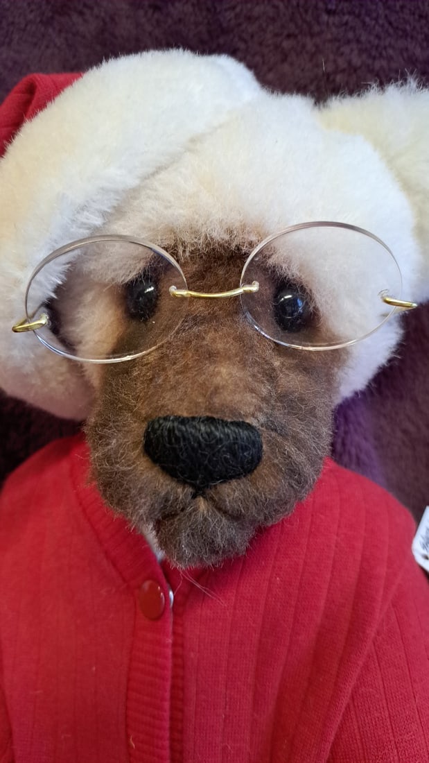 Teddy Bear Plush Santa Outfit Red Pajamas Hat Wire Glasses 23 In - 8