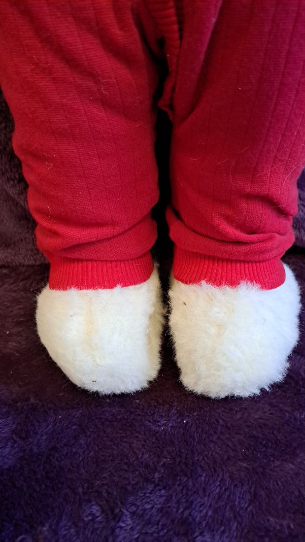 Teddy Bear Plush Santa Outfit Red Pajamas Hat Wire Glasses 23 In - 9