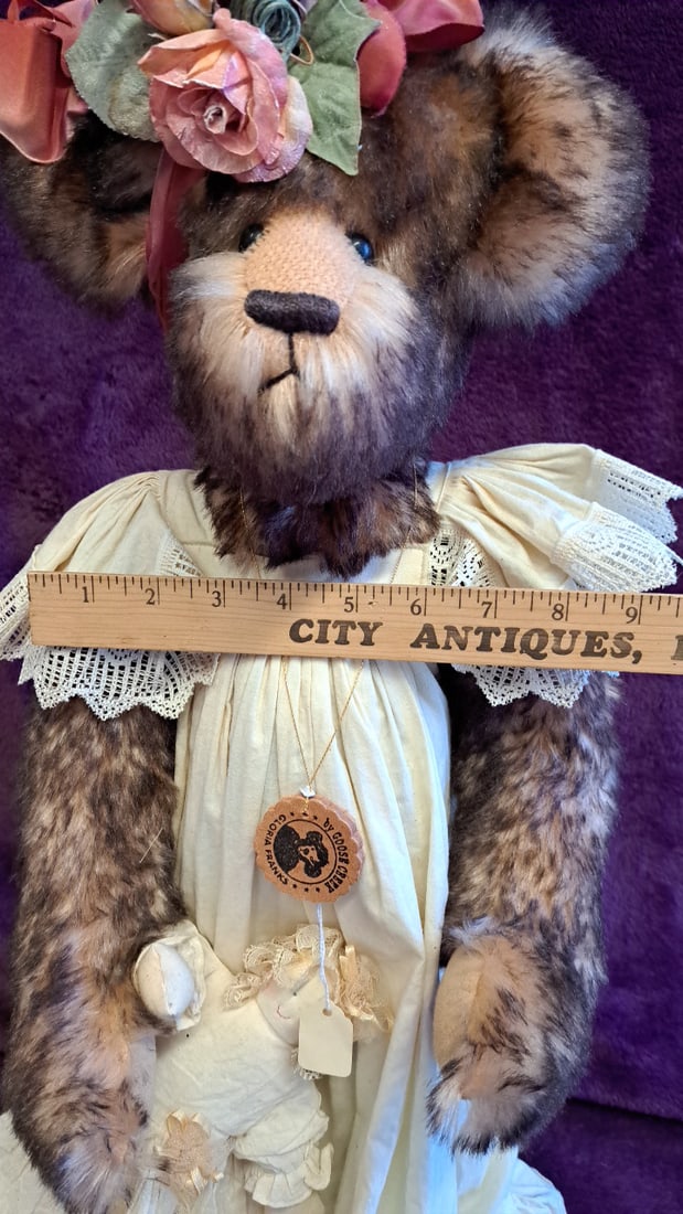 Gloria Franks By Goose Creek Kaitlin 1995 Dressed Teddy Bear With Doll - 2