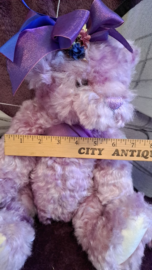 Lavender Plush Teddy Bear With Butterfly Wings And Purple Bow 12 In - 3