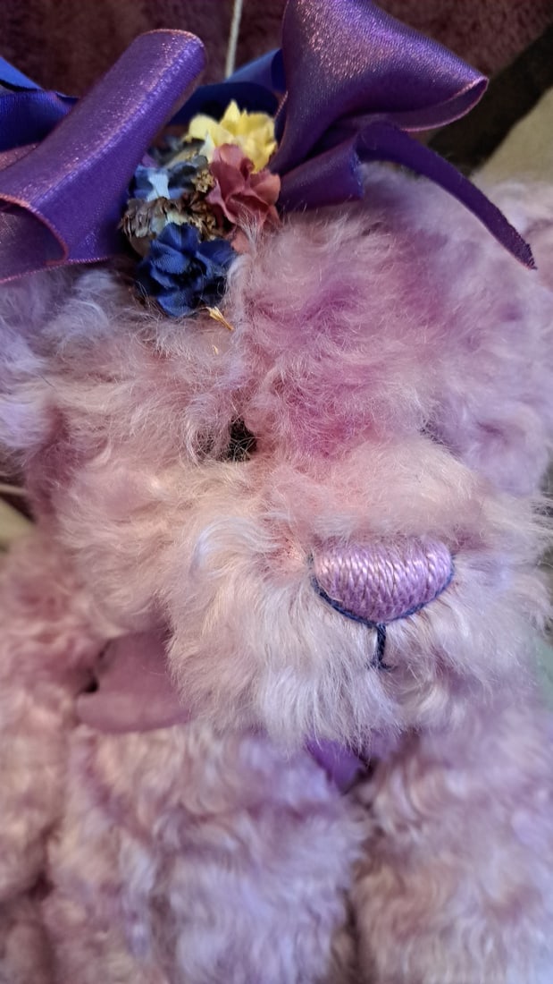 Lavender Plush Teddy Bear With Butterfly Wings And Purple Bow 12 In - 4