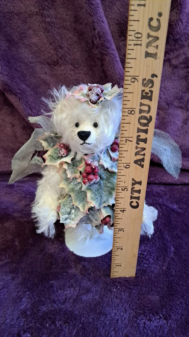 Martha's Bears Holly Frost Mohair Artist Teddy Bear #2/25 With Holly & Wings - 2