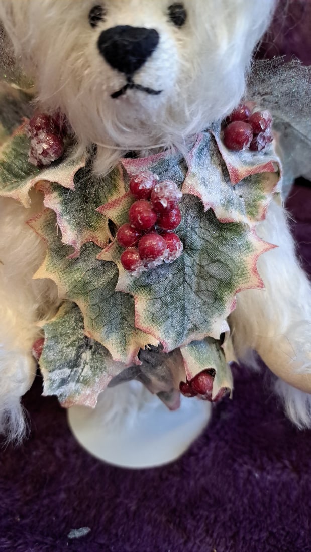 Martha's Bears Holly Frost Mohair Artist Teddy Bear #2/25 With Holly & Wings - 7