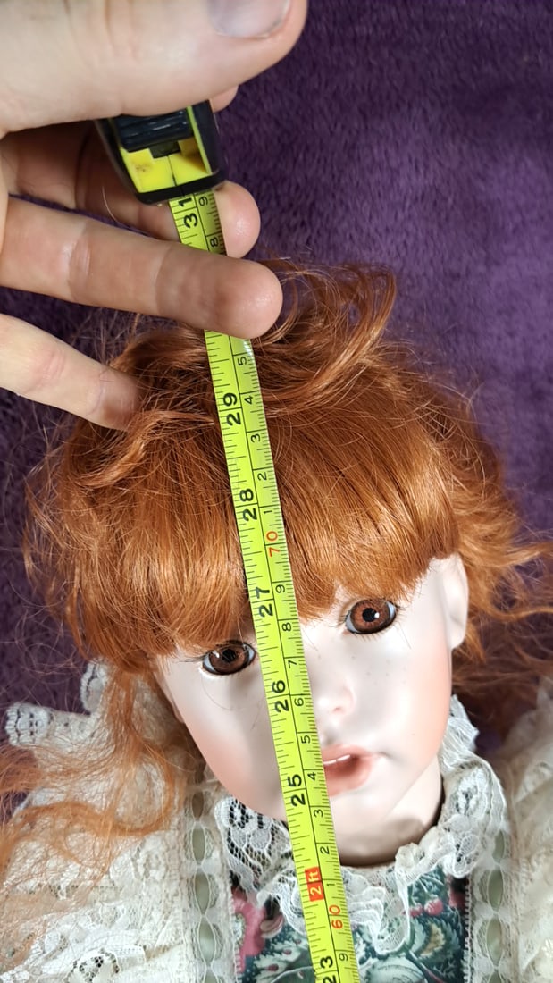 Whitney 1991 Porcelain Doll By Dorina Ru Bert Red Hair Floral Dress - 7