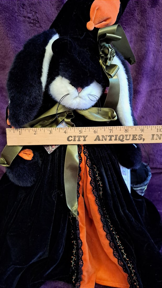 Bunnies By The Bay And Friends Halloween Witch Plush Bunny Doll With Stand 20" - 3