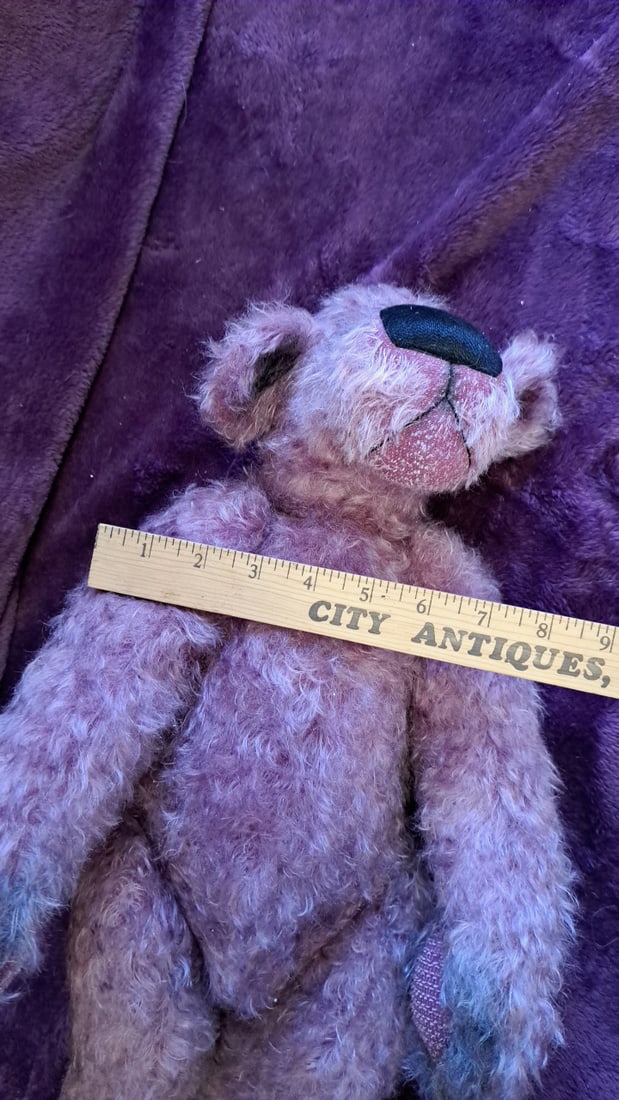 Gunzel Pink Purple Curly Plush Teddy Bear 22 In With Drawstring Bag - 3