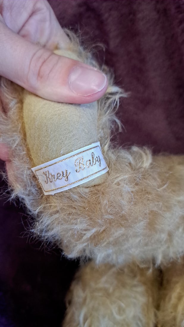 Set Of 3 Jointed Beige Mohair Teddy Bears, Daddy/mama/baby, Up To 14 In - 3