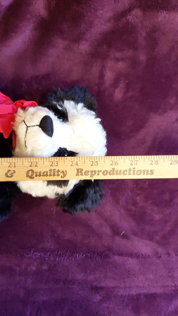 Mary Holstad Panda Artist Teddy Bear Plush Black White Red Bow Limited Edition 9/10 - 2