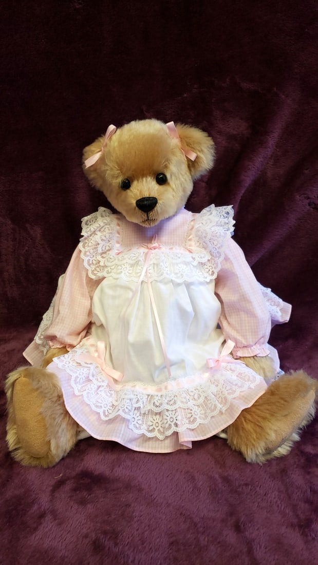 Mary Holstad Teddy Bear Plush Pink Lace Dress With Umbrella - 2