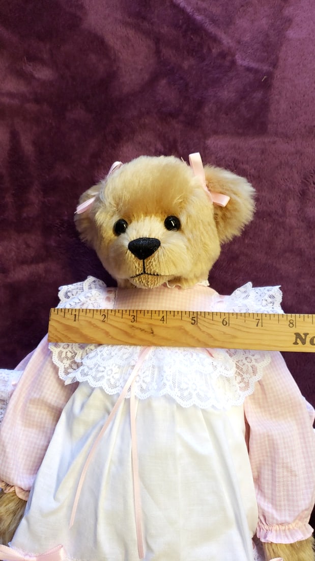 Mary Holstad Teddy Bear Plush Pink Lace Dress With Umbrella - 4
