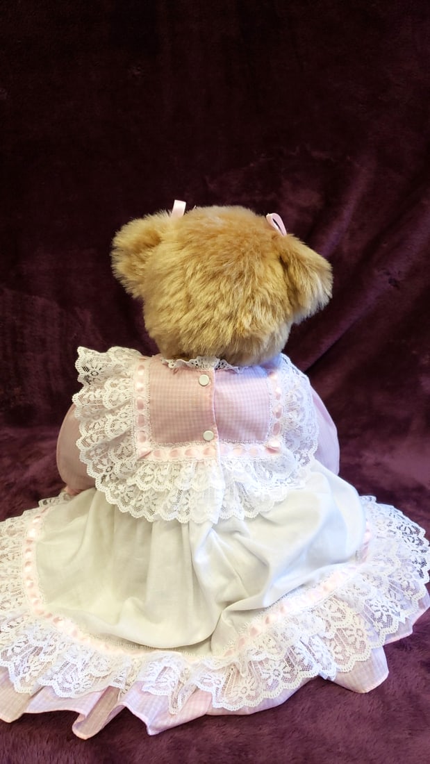 Mary Holstad Teddy Bear Plush Pink Lace Dress With Umbrella - 6