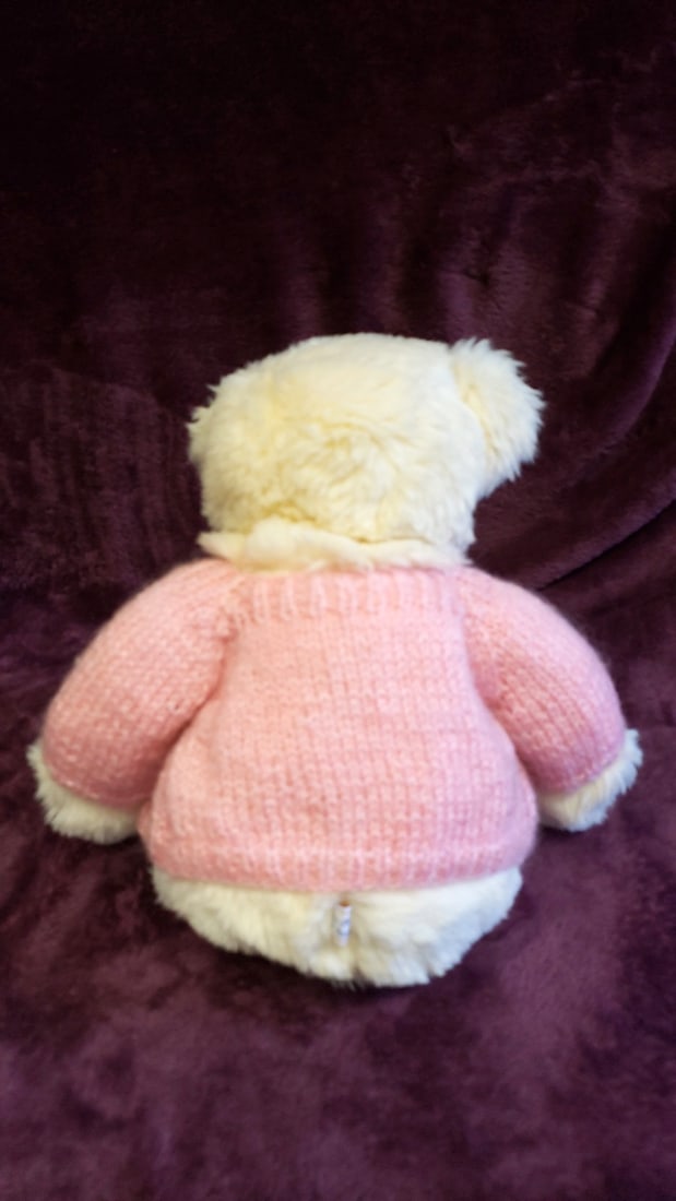 Mary Holstad & Friends Candy Teddy Bear Plush Cream Pink Cardigan Bows - 6