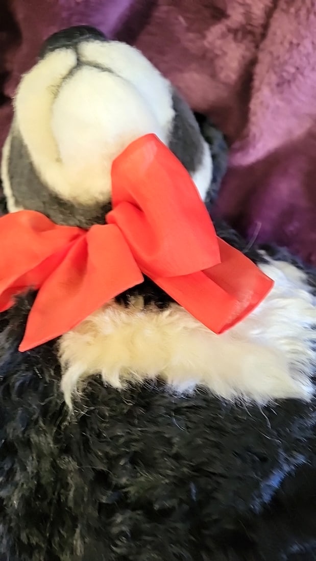Limited Editions Arlene & Eric Anderson Handcrafted Panda Teddy Bear Plush Red Bow - 9