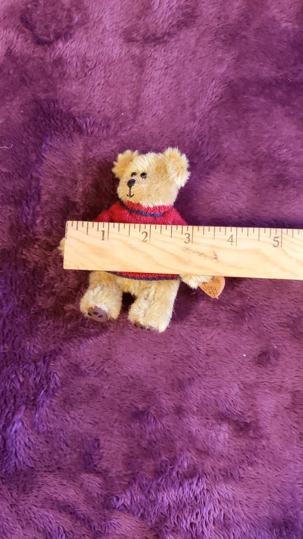 Janet Ann Anderson 2003 Hand Sewn Joey 3 Mini Teddy Bear Plush Red Knit Sweater 5 In 315 - 3