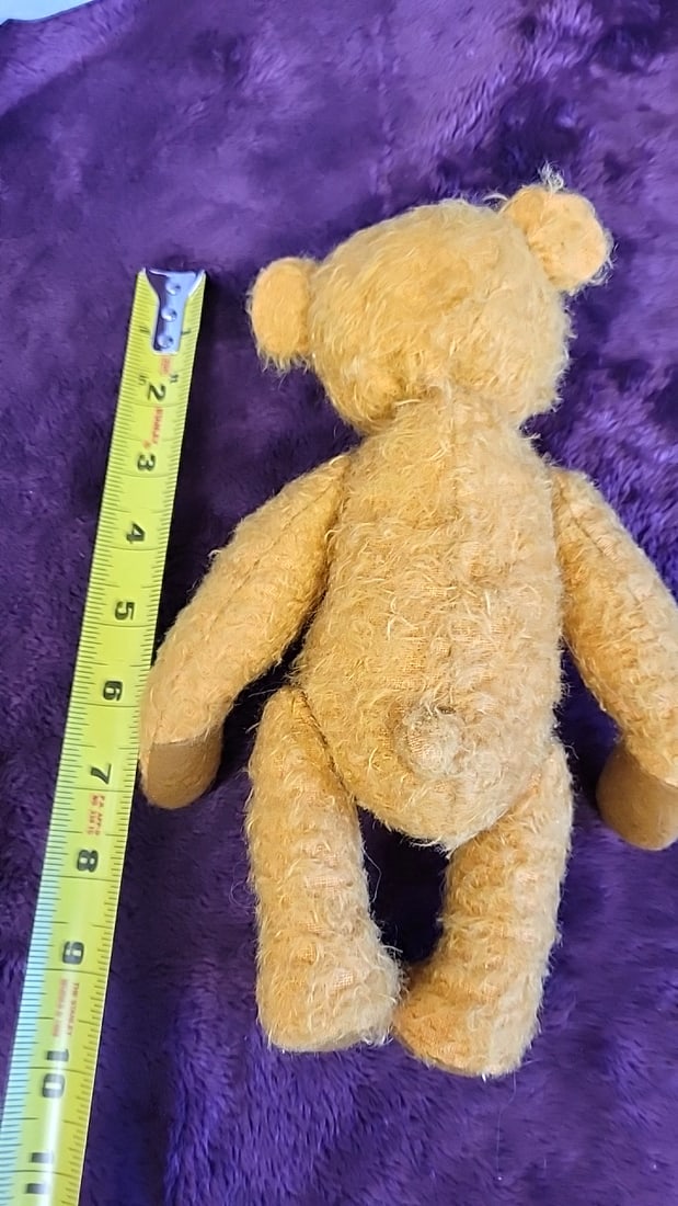 Unsigned Artist Plush Bear Jointed Yellow - 5