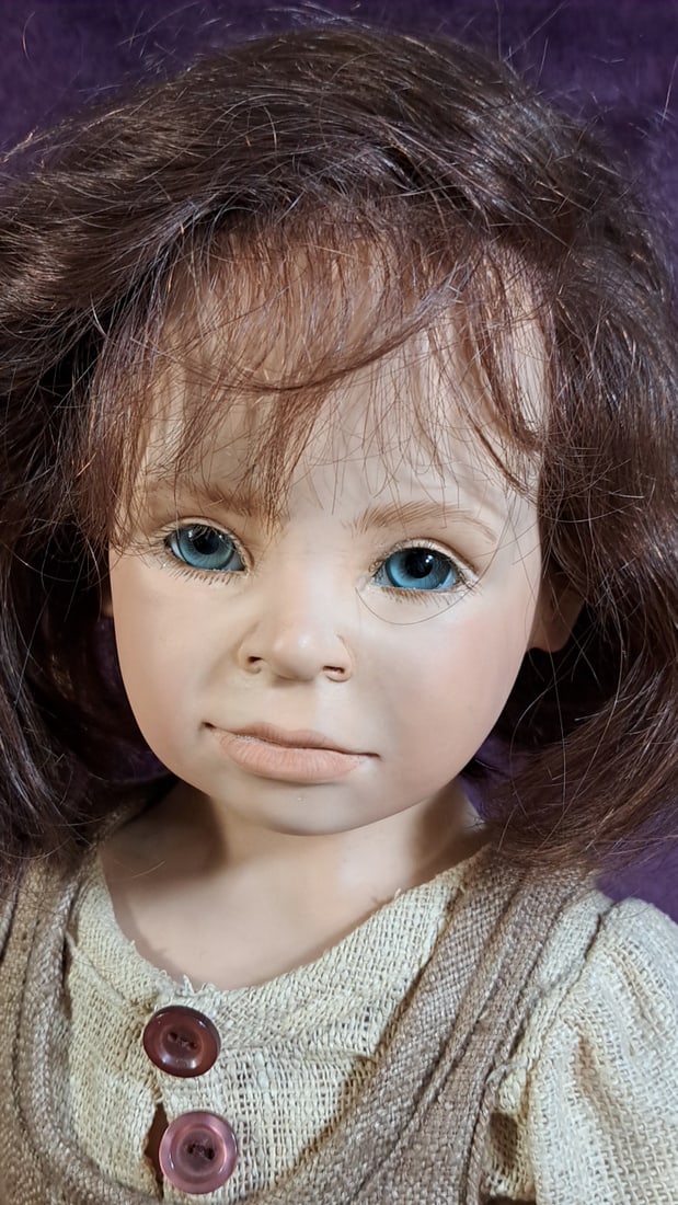 Porcelain Doll Roswitha With Bear - 2