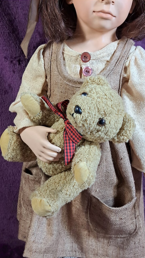 Porcelain Doll Roswitha With Bear - 6