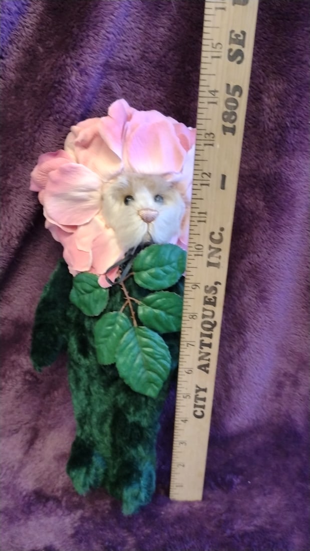 Jazzie Bears Created By Virginia Jasmer Rose Flower Plush Teddy Bear 12 In - 2