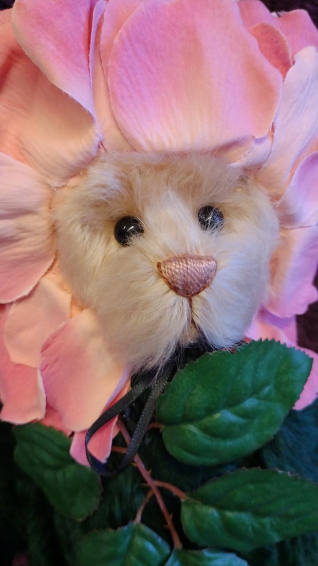 Jazzie Bears Created By Virginia Jasmer Rose Flower Plush Teddy Bear 12 In - 4