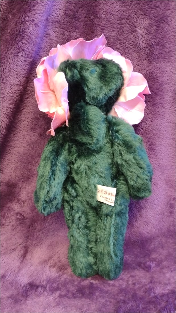 Jazzie Bears Created By Virginia Jasmer Rose Flower Plush Teddy Bear 12 In - 7
