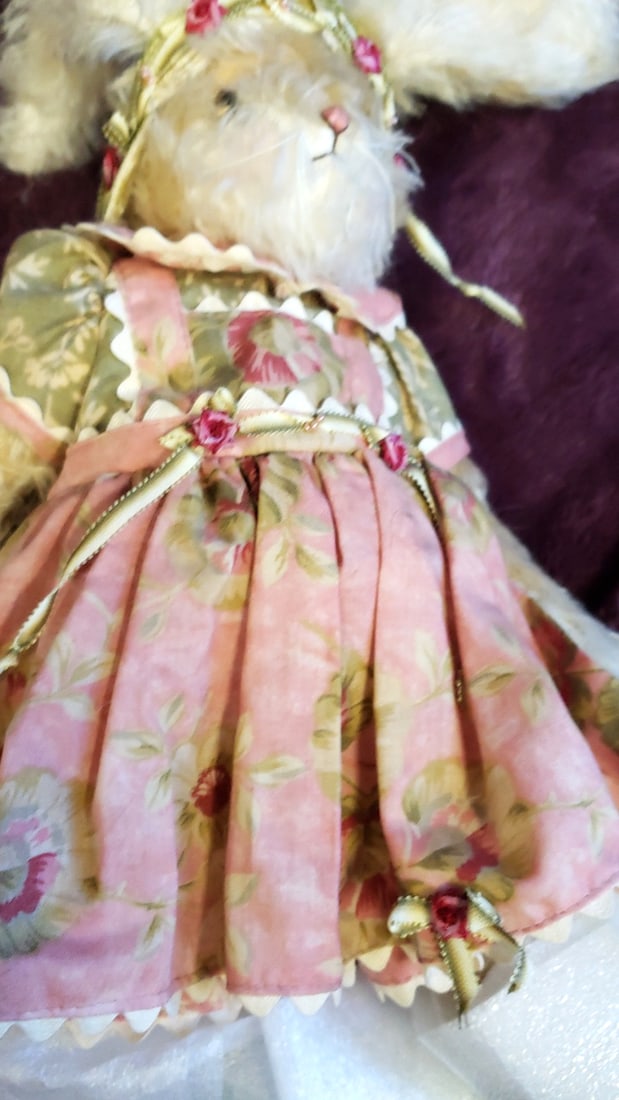 Bunnies By The Bay Limited Edition Plush Bunny Rabbit Doll Floral Dress No. 140/500 - 5