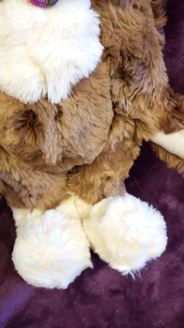 Lexington Anderson Brown White Plush Bunny Rabbit With Floral Bow Tie - 3