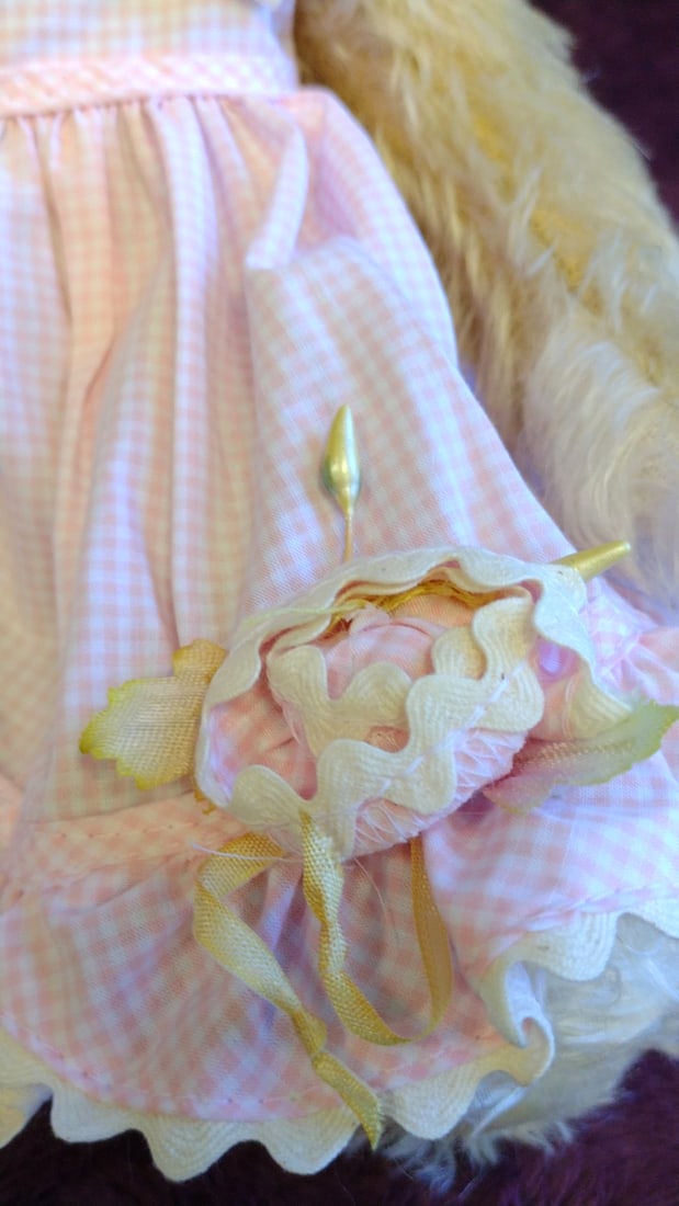 Bunnies By The Bay Fall Winter 1999 Limited Edition Plush Bunny 14" Pink Gingham Dress - 8