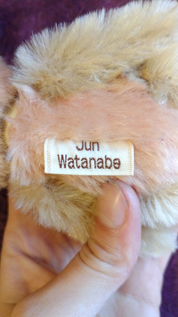 Jun Watanabe Mini Teddy Bear Plush 5 In Beige With Bow - 4