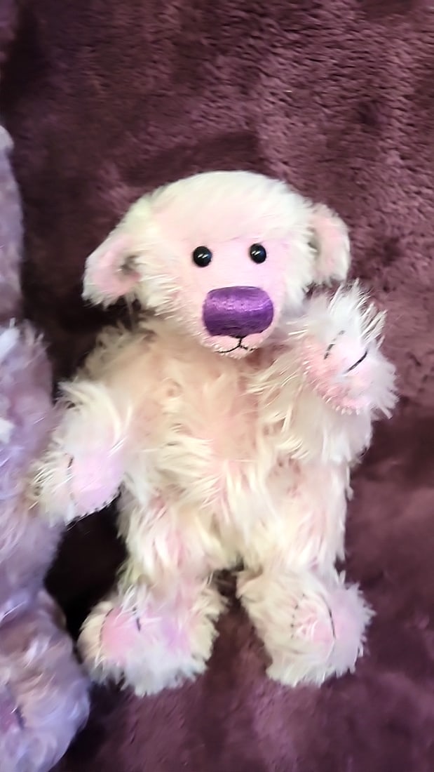 Hildegard Gnzel Teddybr Kollektion Plush Dog Pair With Zertifikat, Purple Noses - 3