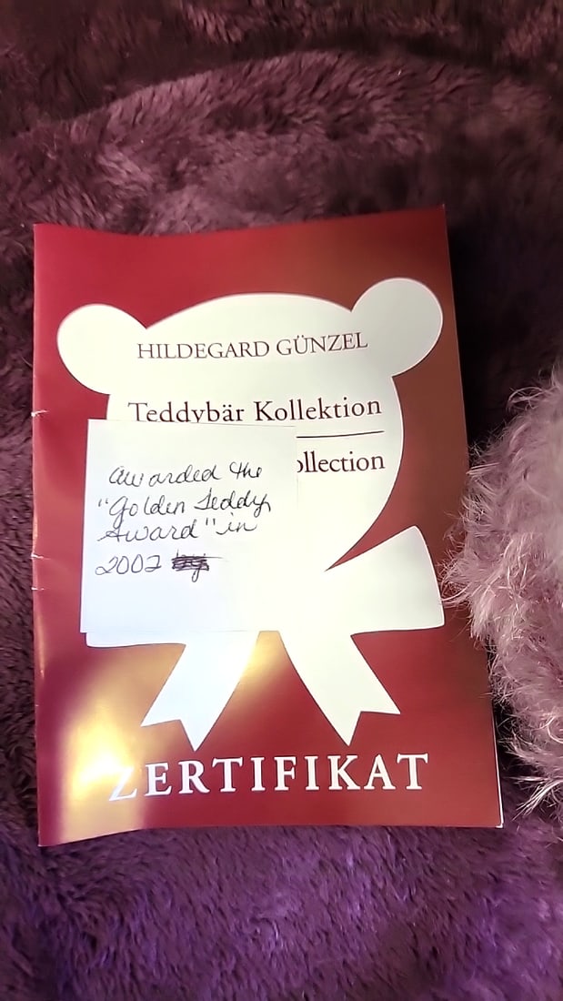 Hildegard Gnzel Teddybr Kollektion Plush Dog Pair With Zertifikat, Purple Noses - 4